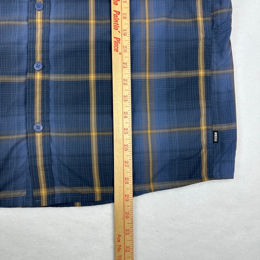 REI Co-op Mens XL Blue Plaid Long Sleeve Button Down Hiking Shirt Ripstop Vented - Picture 14 of 15